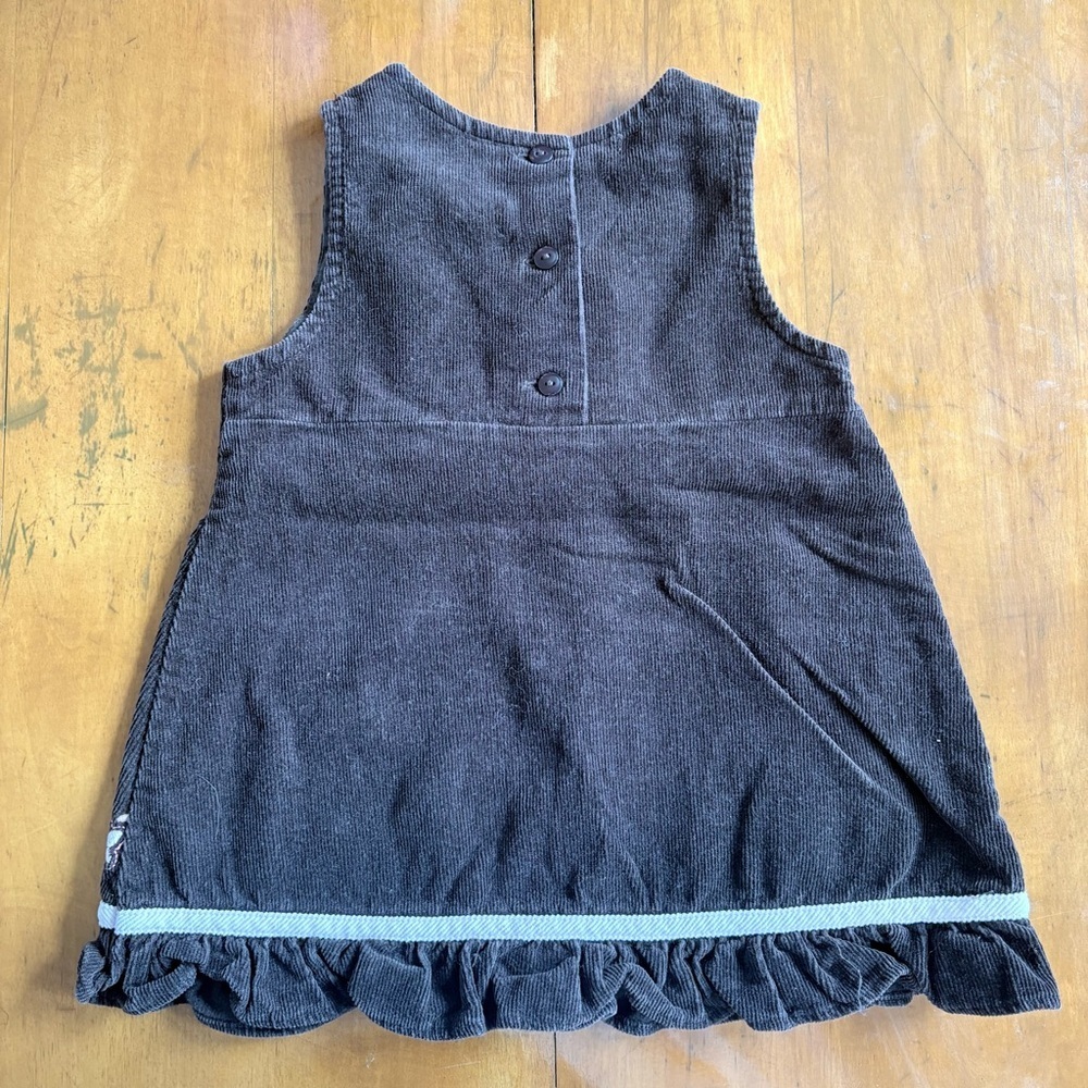 Vintage Y2K Rare Editions Brown and Pink Embroidered Corduroy Dress Size 2T - Picture 5 of 5